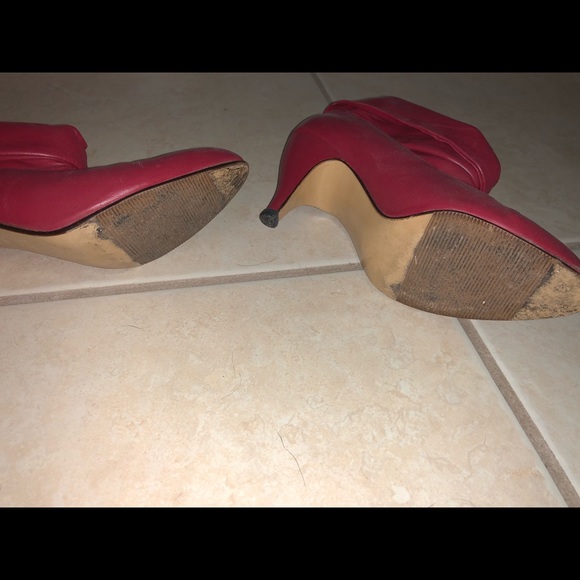 Red high heel ankle boots/booties - Picture 7 of 8